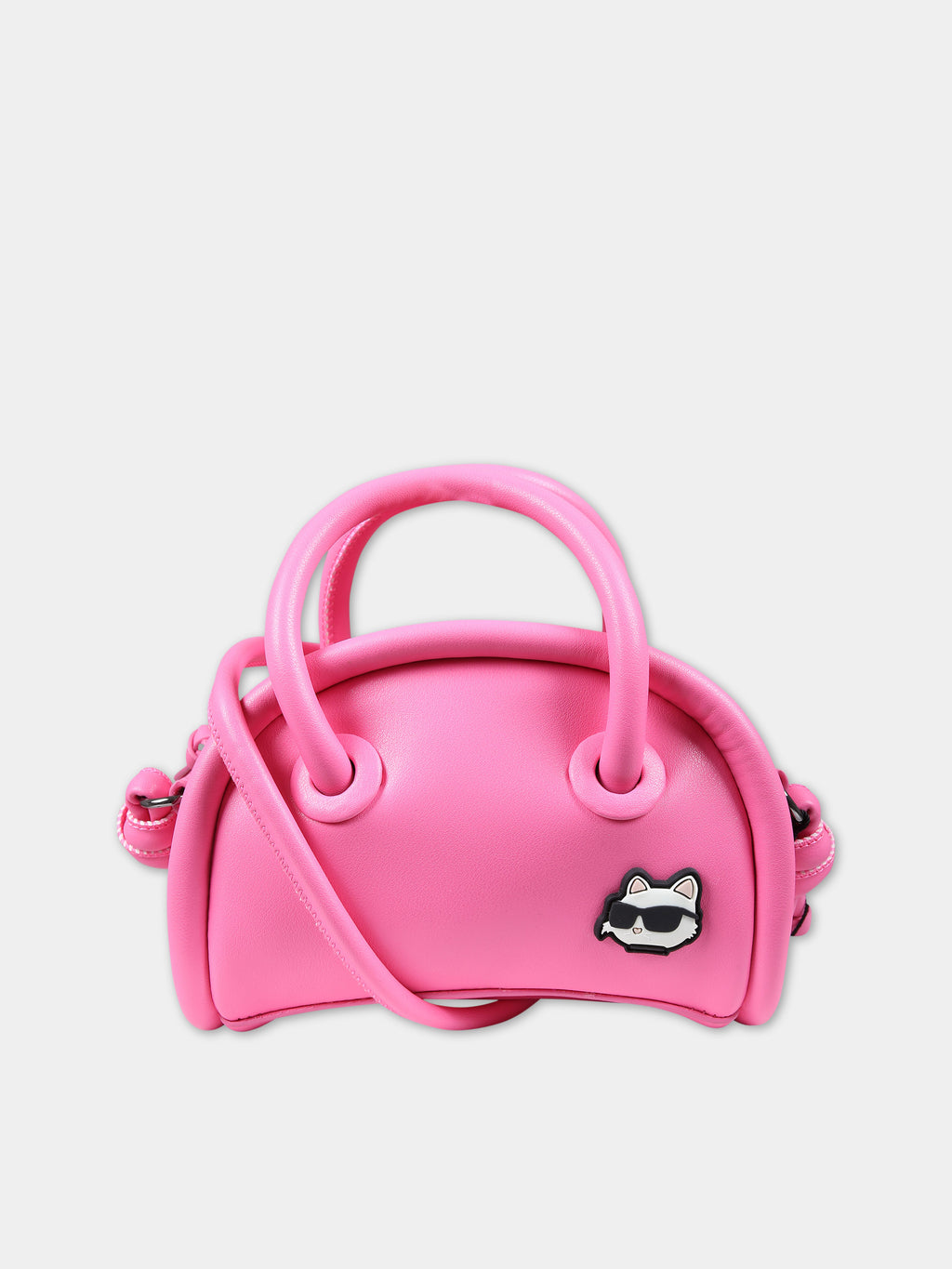 Fuchsia casual bag for girl with logo